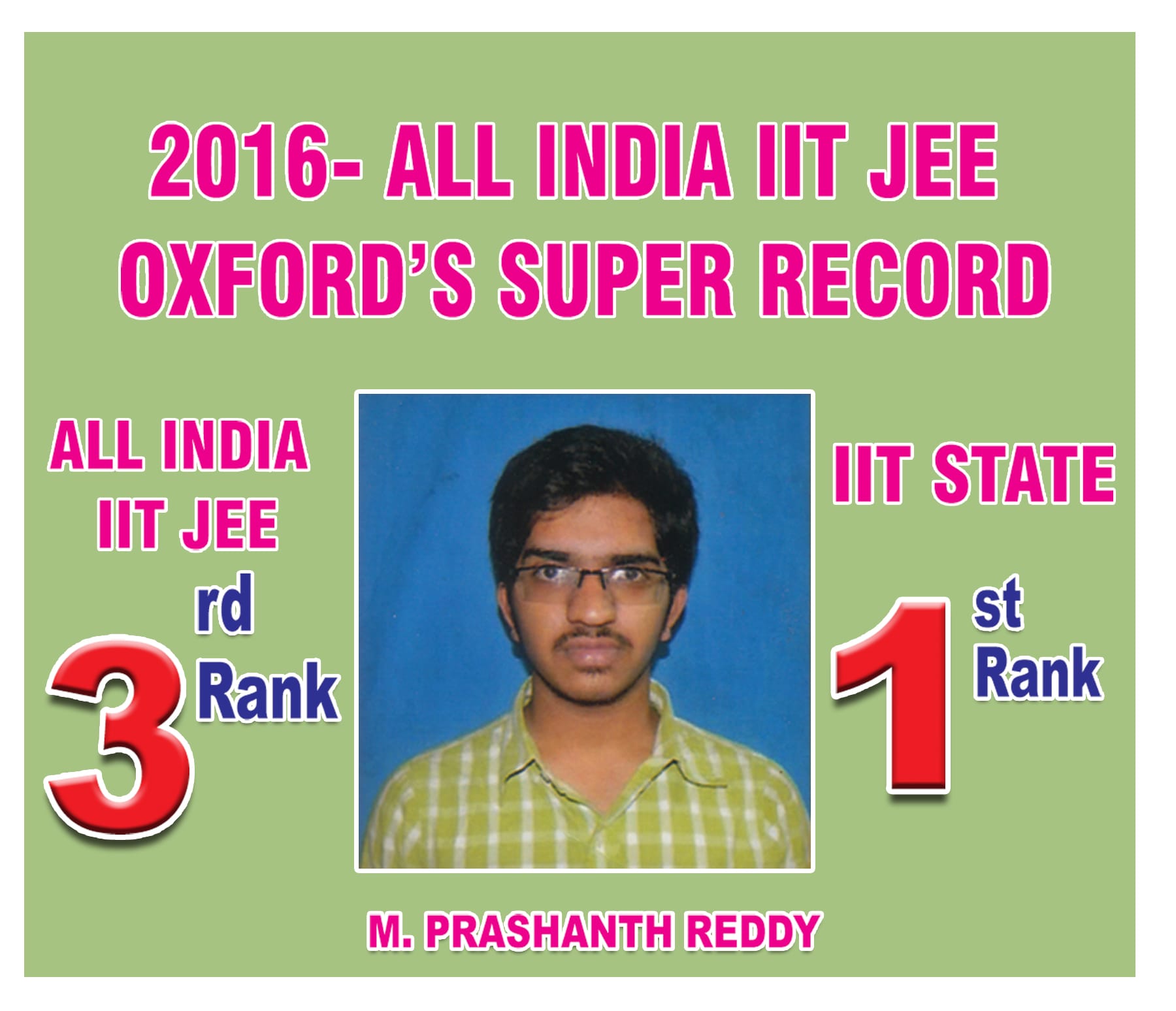 IIT-JEE 3rd Rank